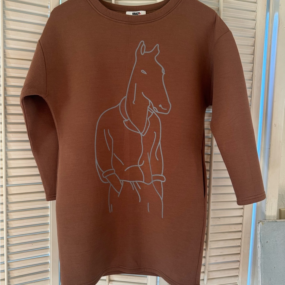 Thick Material Brown Horse Sweater